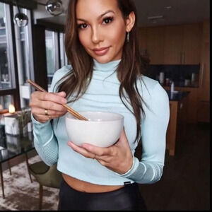 KORAL Utile Rib Gloss Long Sleeve Crop Top